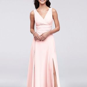 SURPLICE TANK LONG CHIFFON BRIDESMAID DRESS